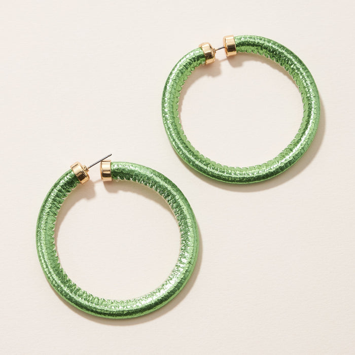 Glitter PU Leather Hoop Earrings