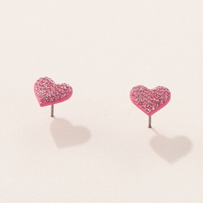 Heart Earring with CZ Stones