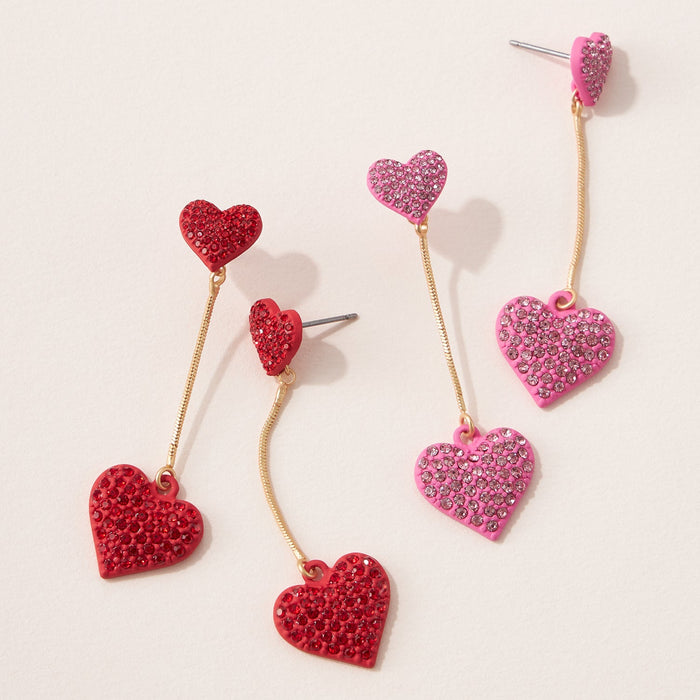 Lovely Dangle Heart Earrings