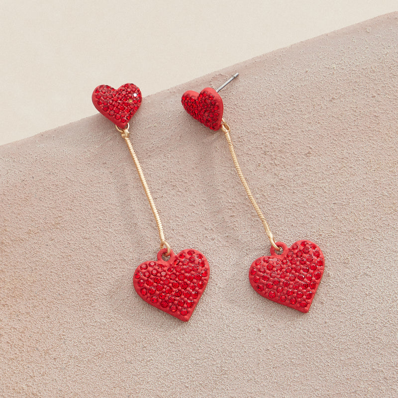 Lovely Dangle Heart Earrings