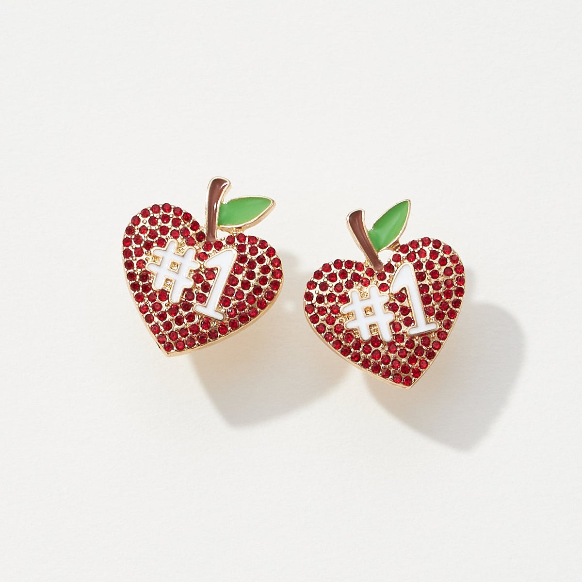 Pave Apple Post Earrings