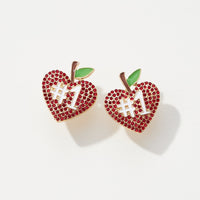 Pave Apple Post Earrings