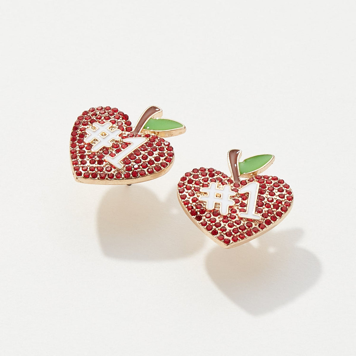 Pave Apple Post Earrings