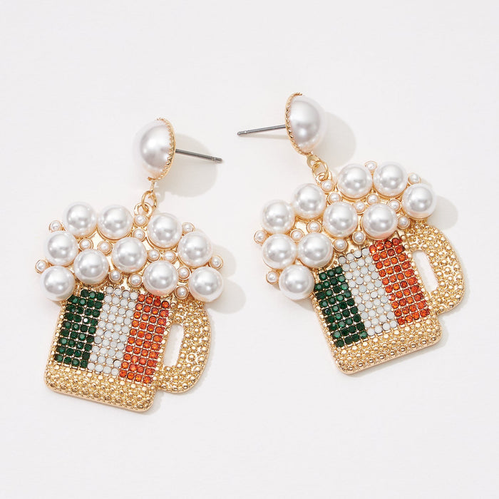 Celebrate Saint Patrick's Day with a Glass of Beer Post Earring