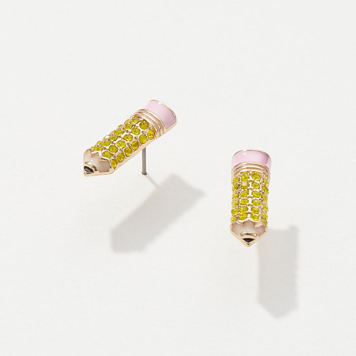 Pave Pencil Post Earrings for Teacher's Day