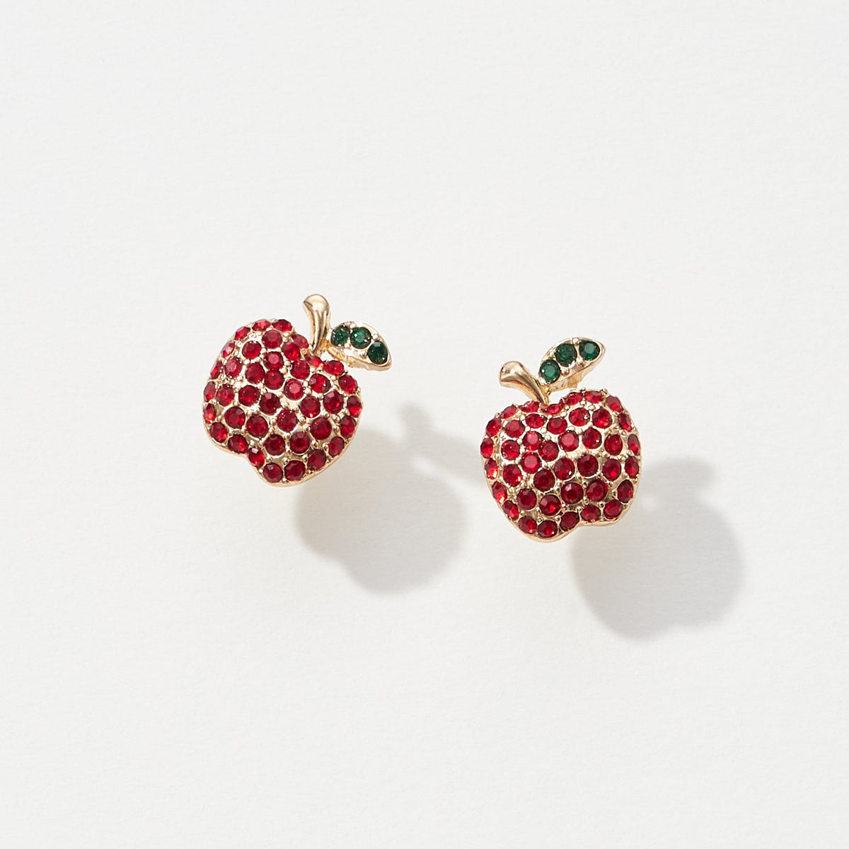 Pave Apple Post Earrings for Teacher's Day