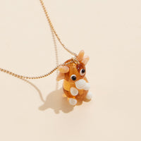 Festive Reindeer Murano Glass Necklace