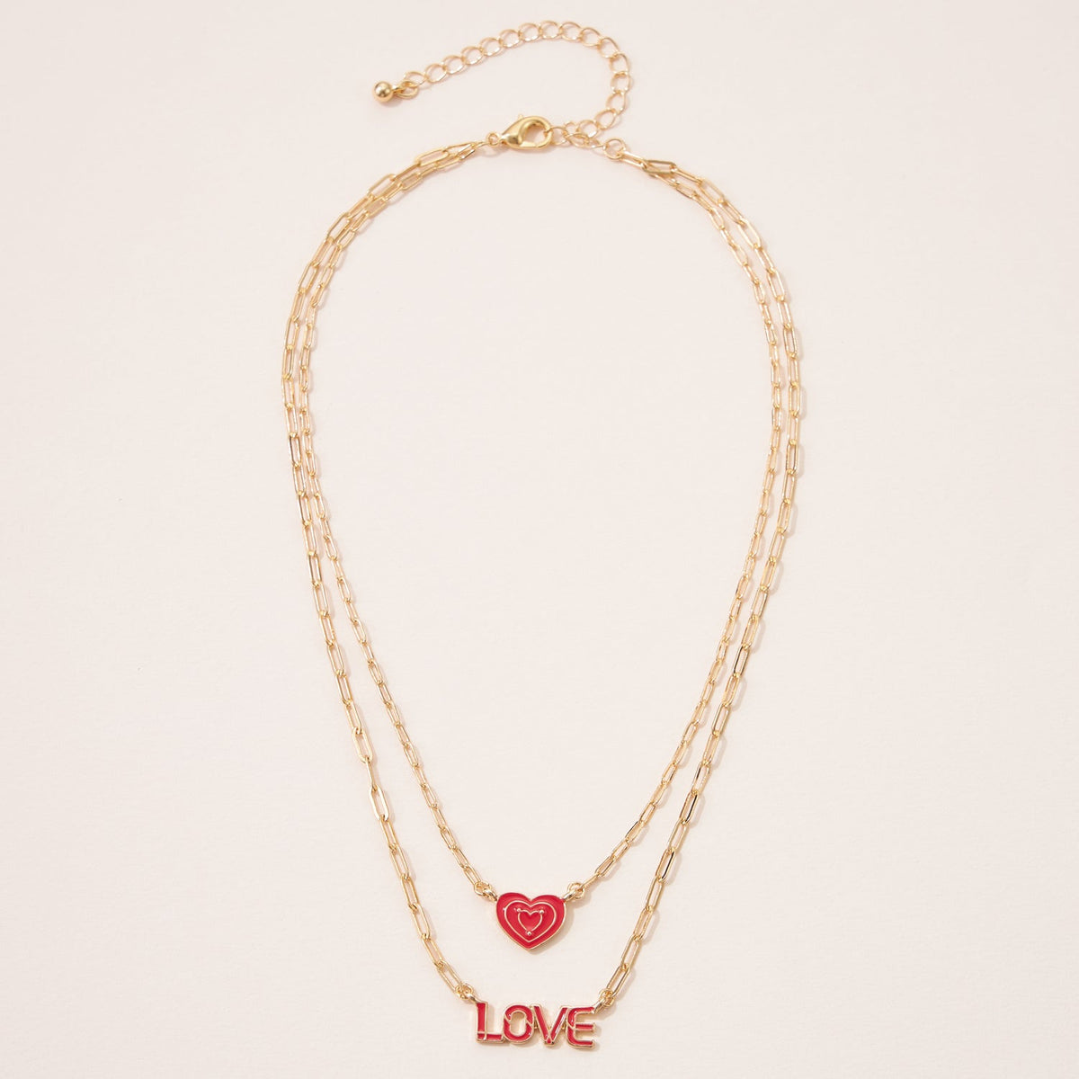 Enamel Love Two Layered Necklace