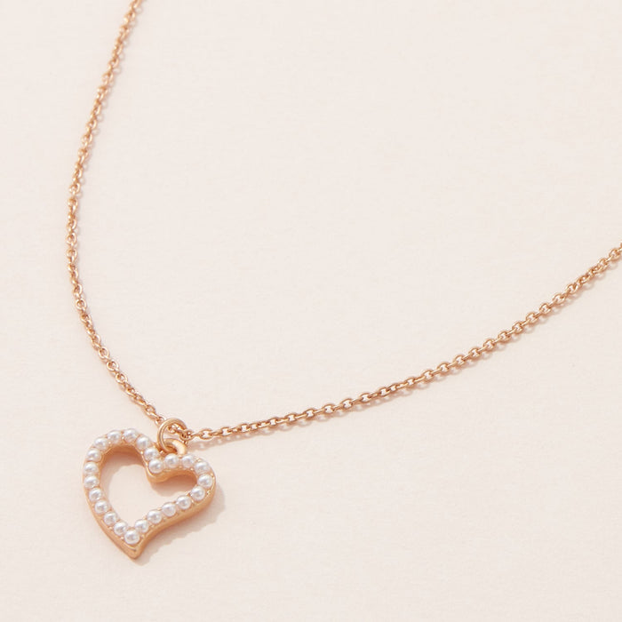 Dainty Pearl Heart Pendant Necklace for Special Occasions