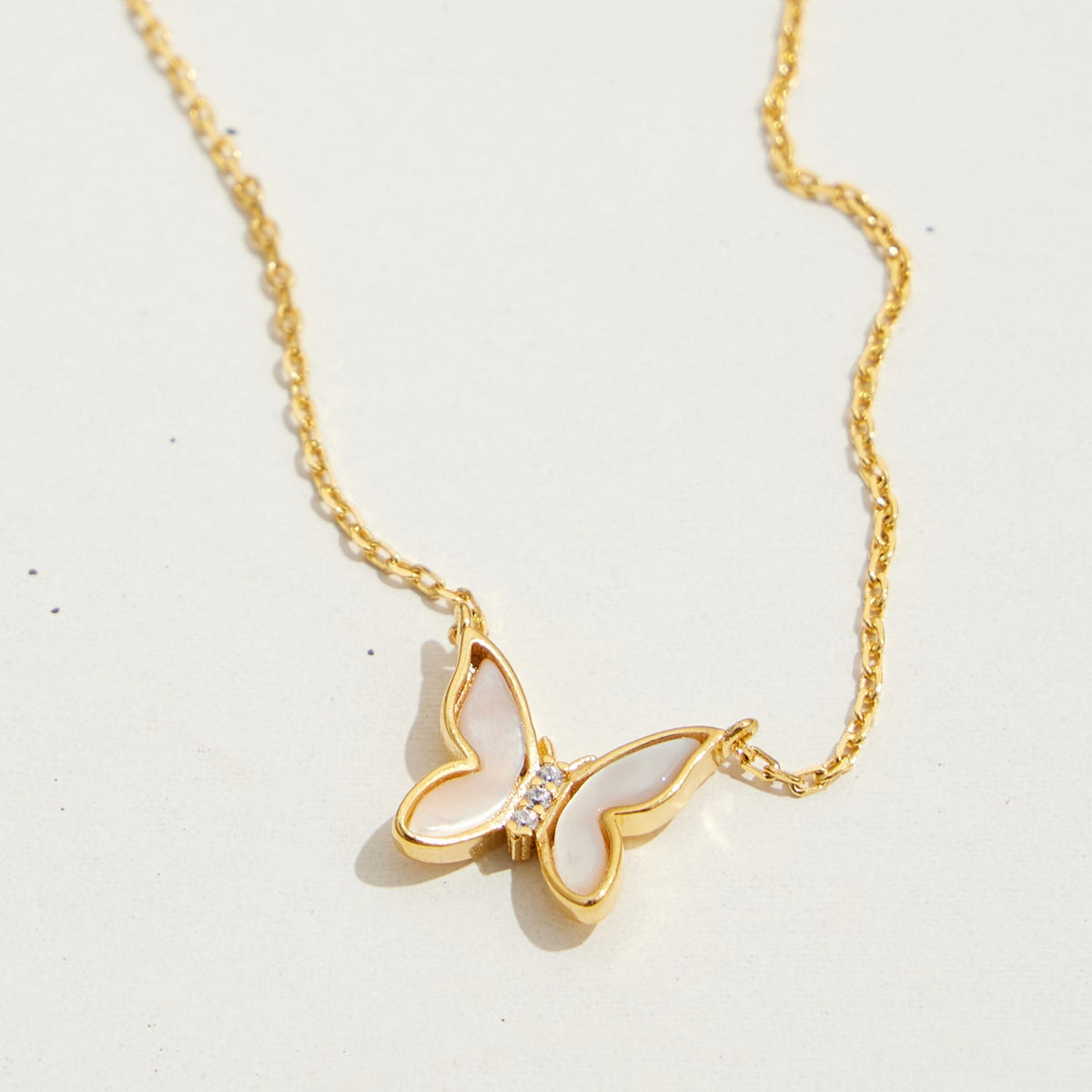 Gold Dipped Dainty Butterfly Pendant Necklace