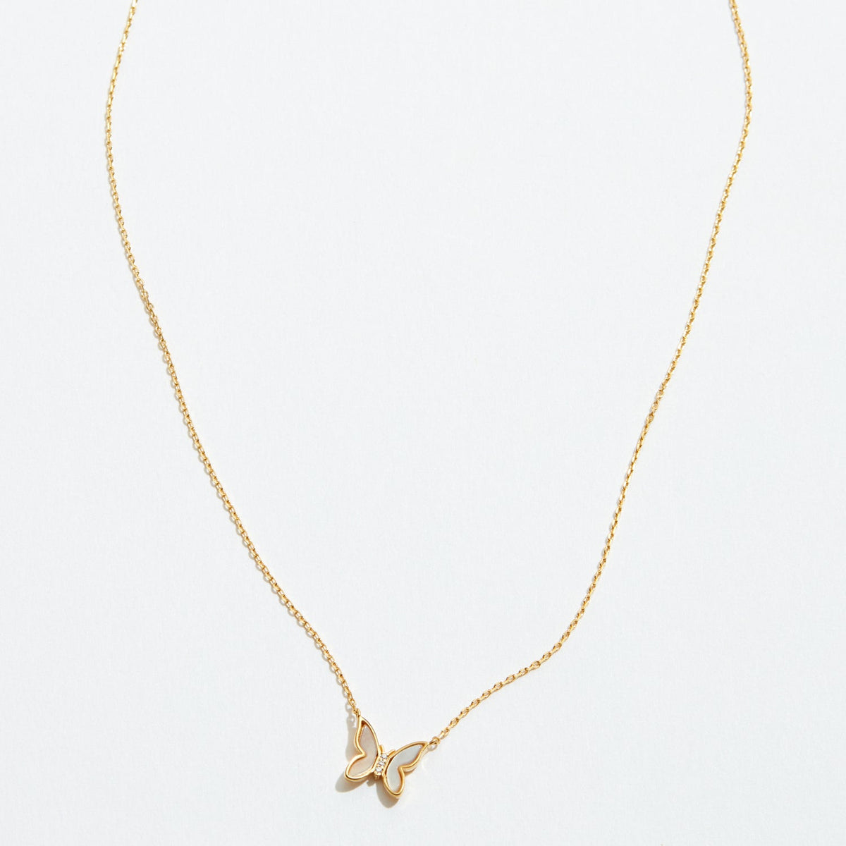 Gold Dipped Dainty Butterfly Pendant Necklace