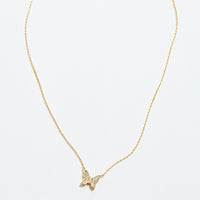 Gold Dipped Dainty Butterfly Pendant Necklace