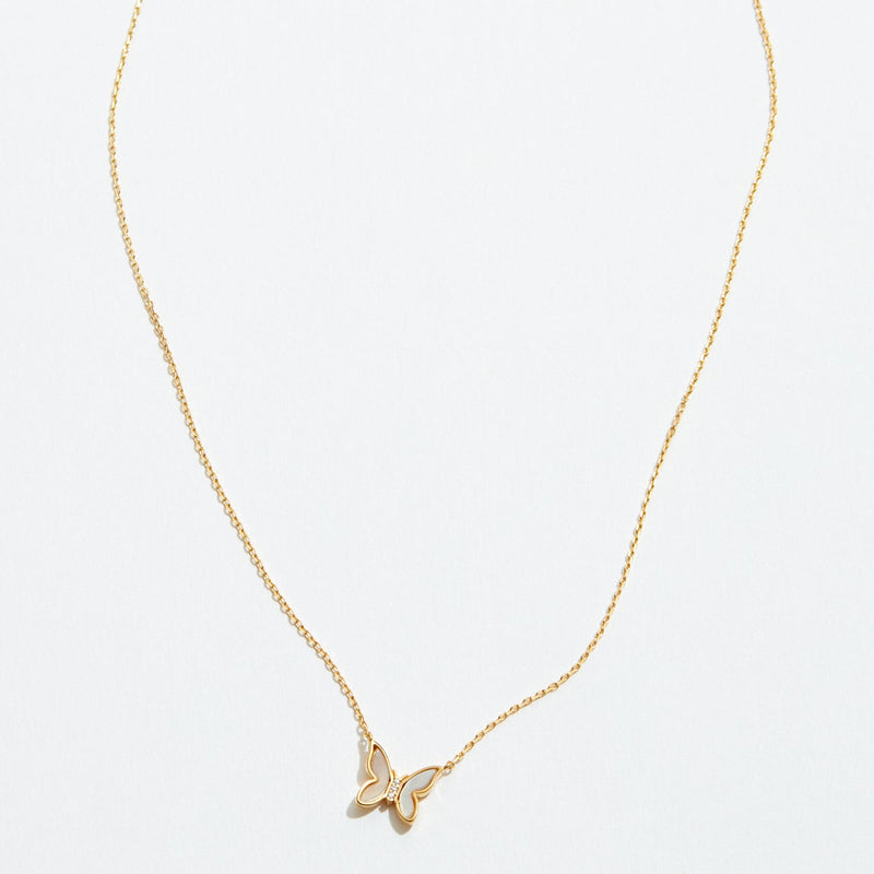 Gold Dipped Dainty Butterfly Pendant Necklace