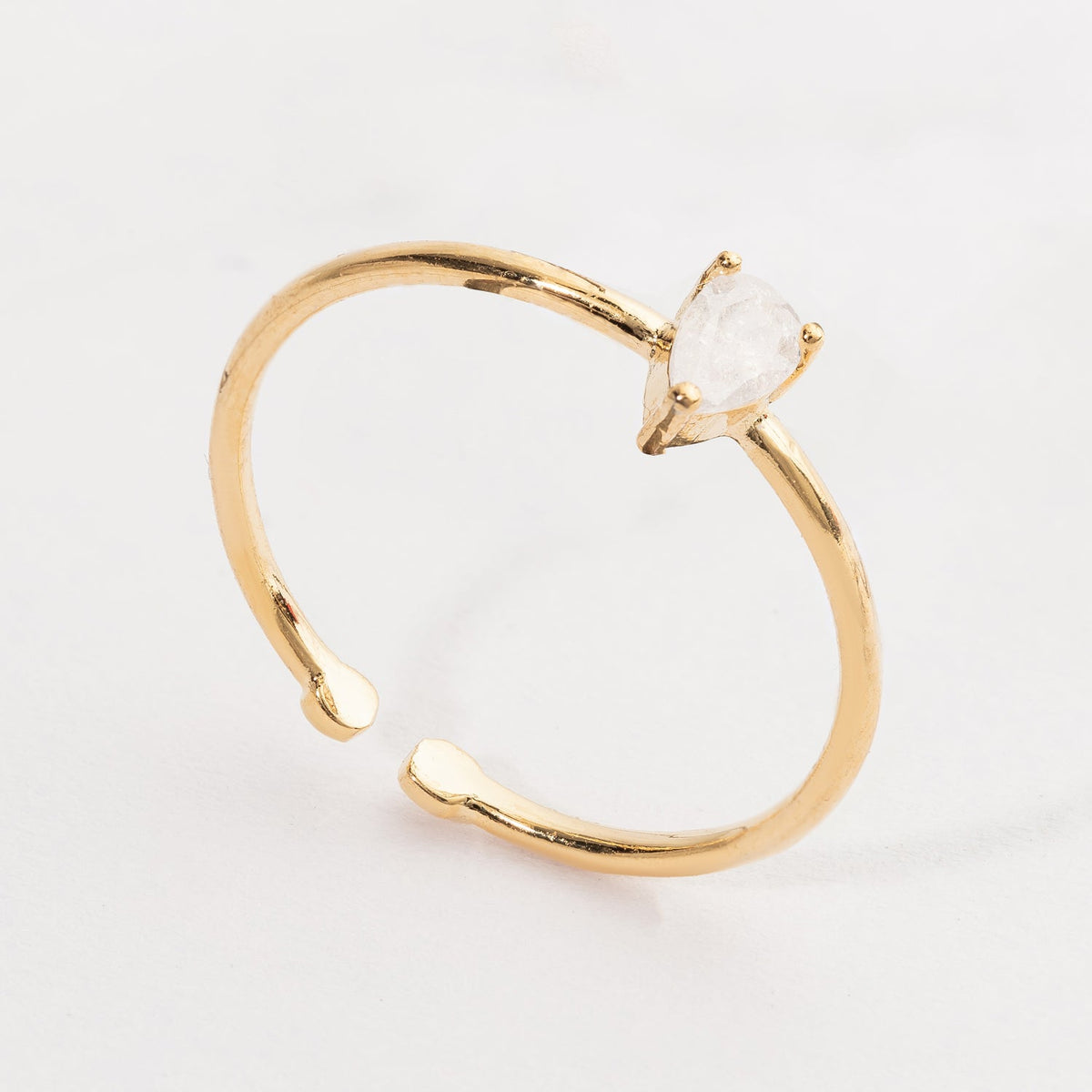 Frosted Glass Ring in 18K Gold Dipped