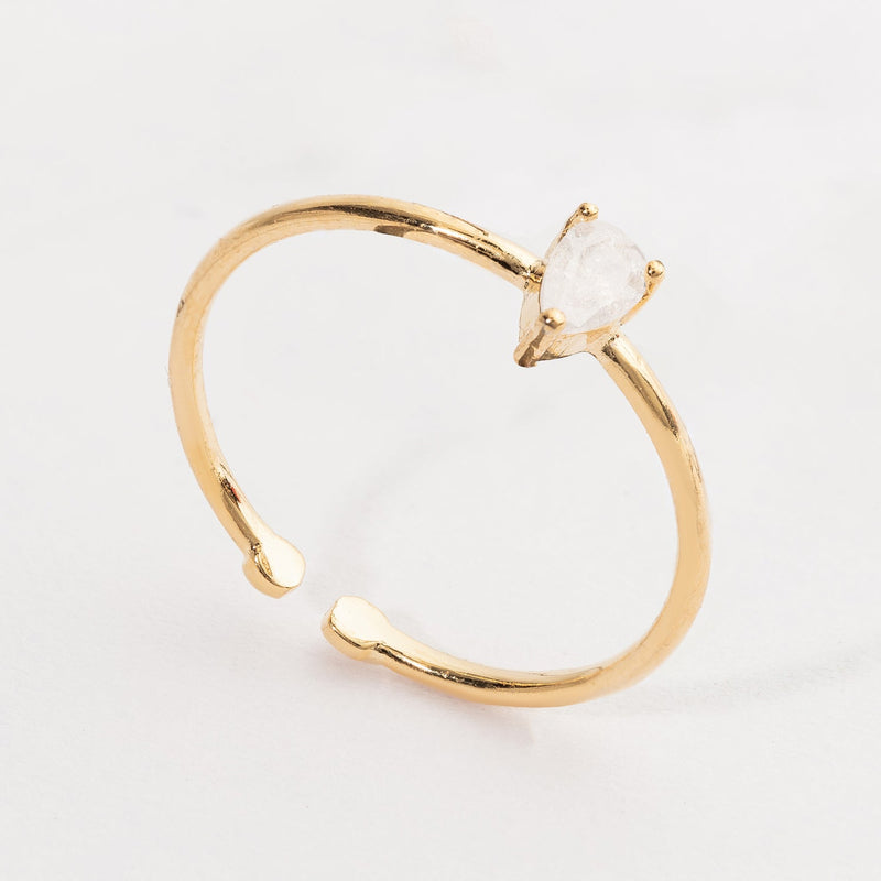 Frosted Glass Ring in 18K Gold Dipped