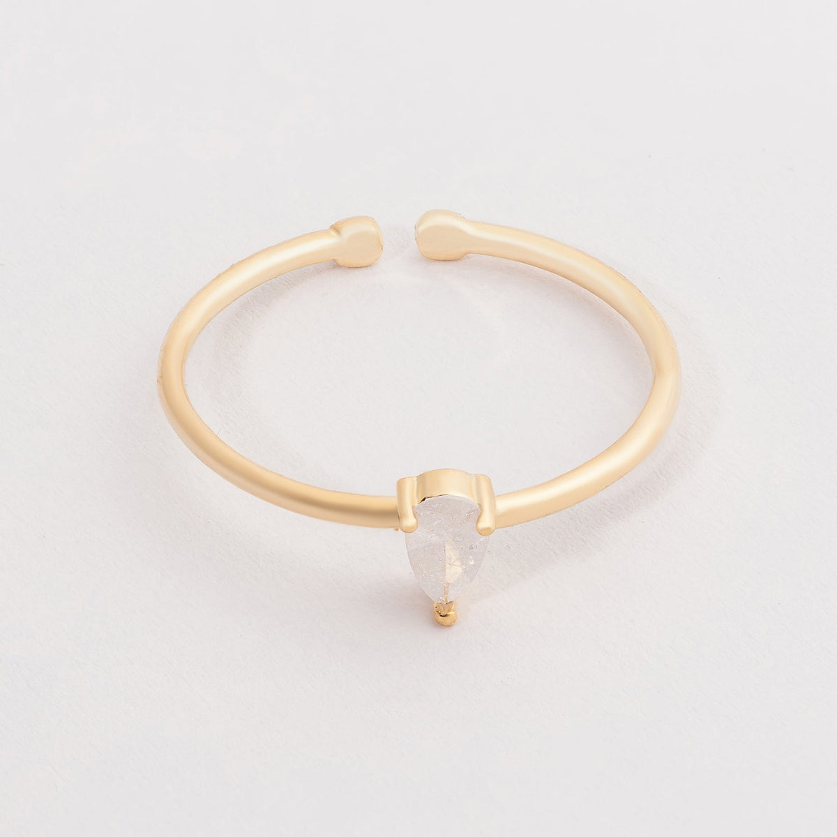 Frosted Glass Ring in 18K Gold Dipped