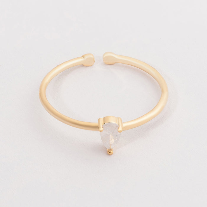 Frosted Glass Ring in 18K Gold Dipped