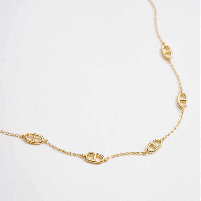 Gold Dipped Mariner Link Chain Necklace