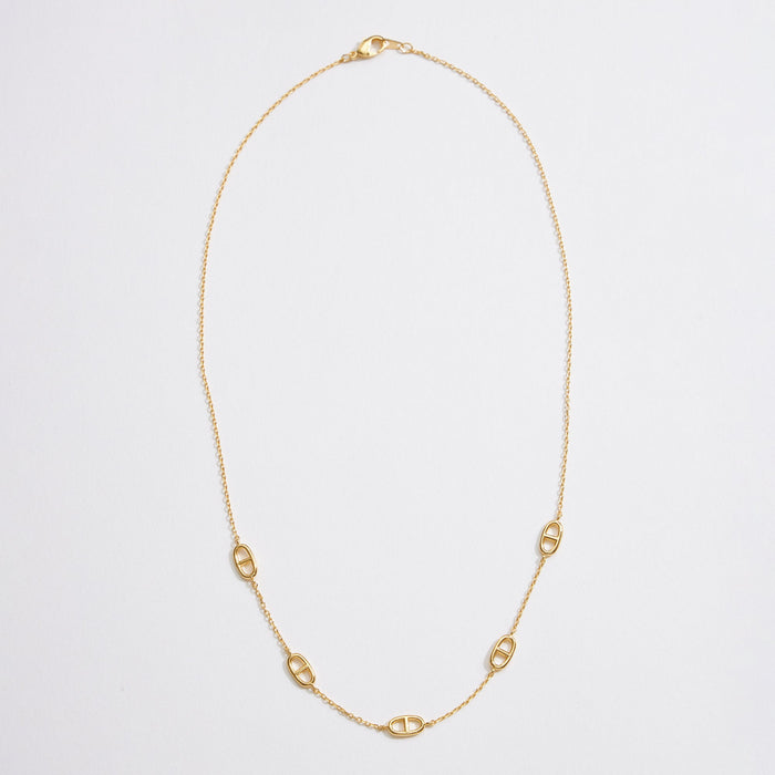 Gold Dipped Mariner Link Chain Necklace