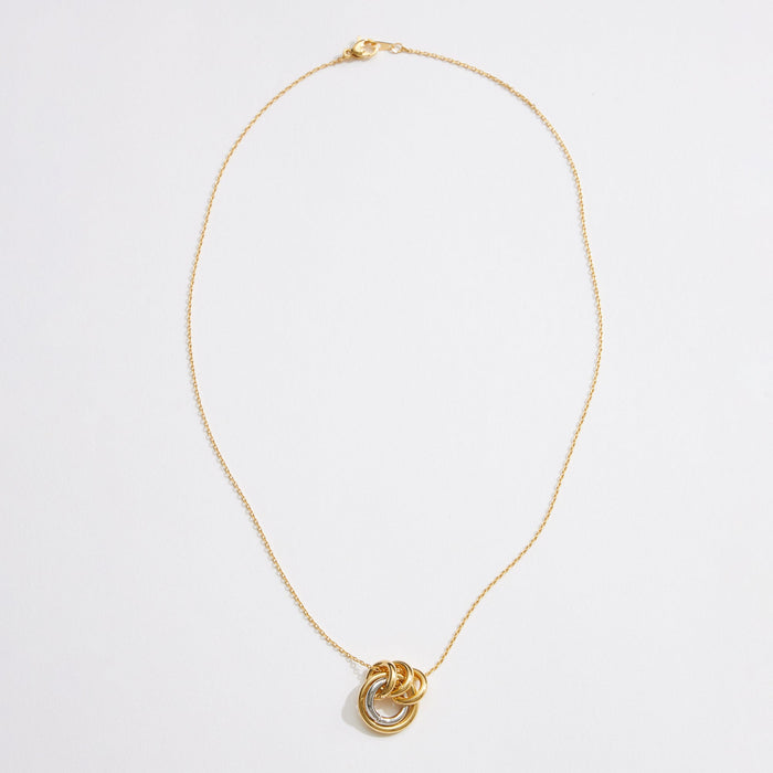 Gold Dipped Linked Circle Necklace