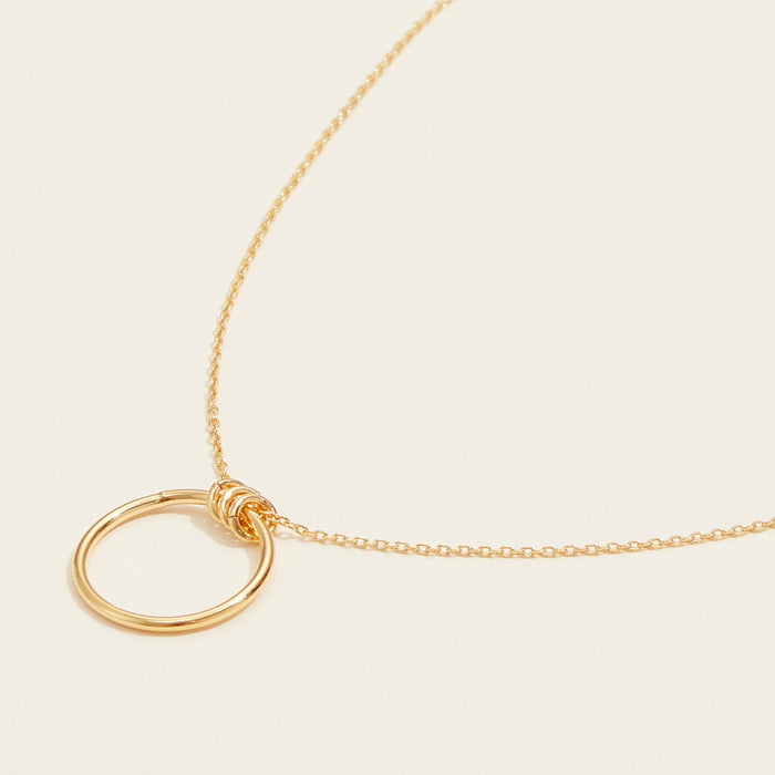 Gold Dipped Circle Pendant Necklace