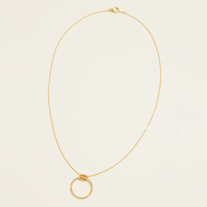 Gold Dipped Circle Pendant Necklace