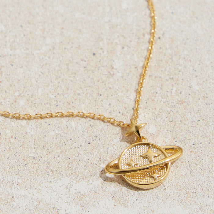 Gold Dipped Petite Universe Pendant Necklace