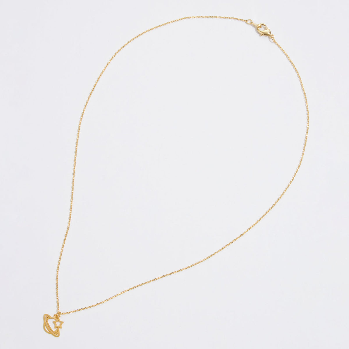 Gold Dipped Brushed Saturn Necklace