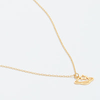 Gold Dipped Brushed Saturn Necklace