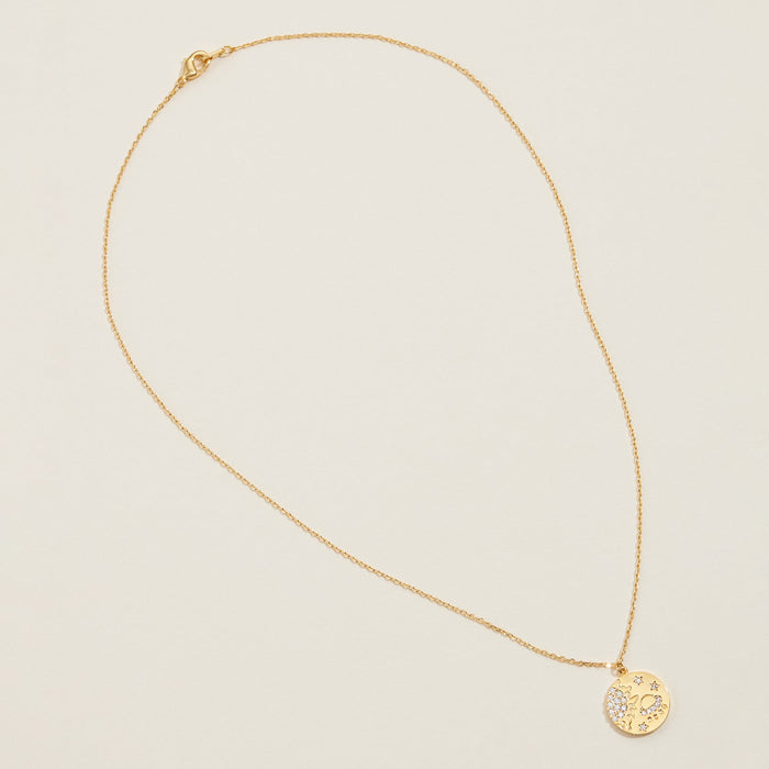 Gold Dipped UFO Pave Pendant Necklace