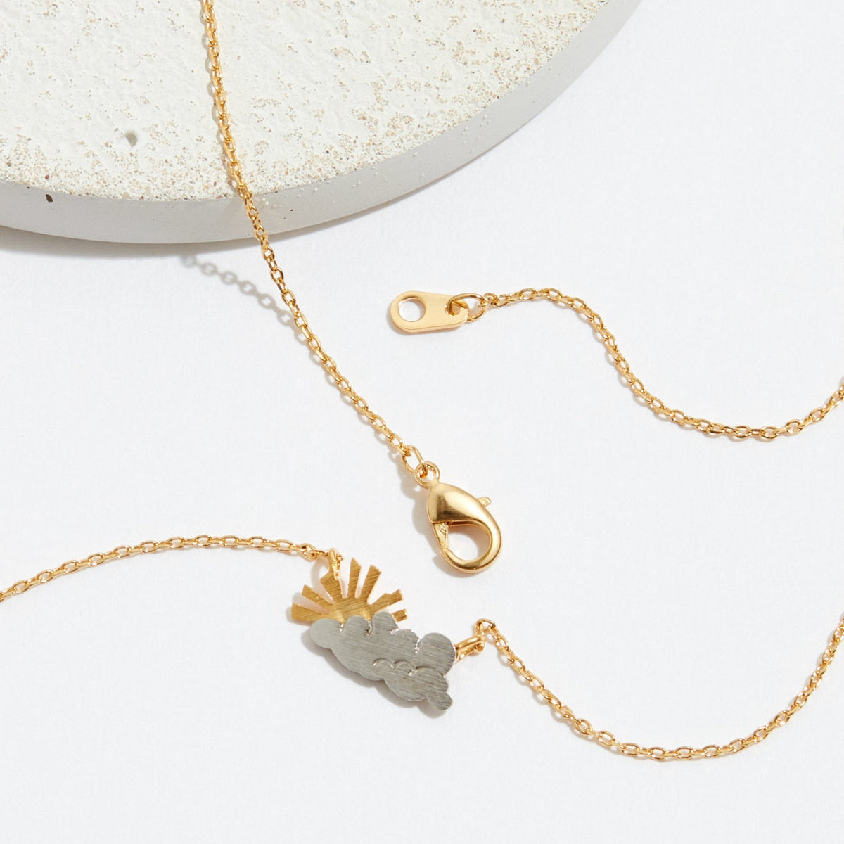 Gold Dipped Silver Linings Pendant Necklace