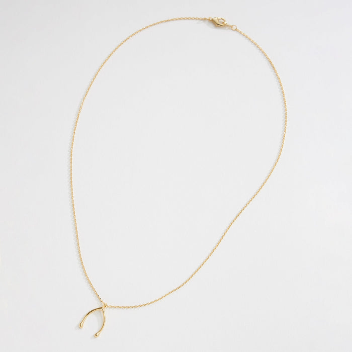 Gold Dipped Wishing Bone Necklace