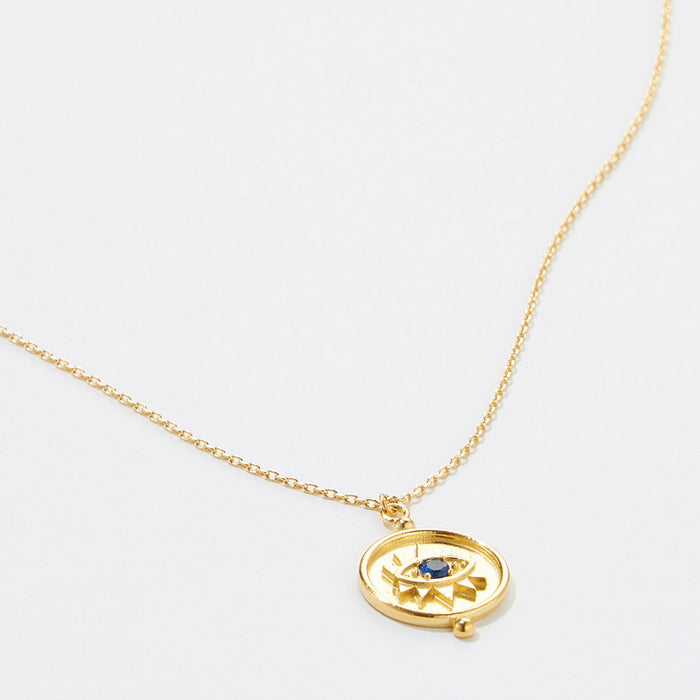 Gold Dipped Evil Eye Pendant Necklace