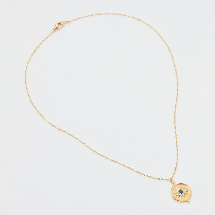 Gold Dipped Evil Eye Pendant Necklace