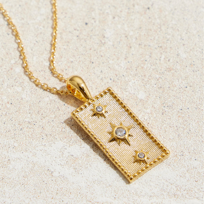 Gold Dipped Stars Pendant Necklace