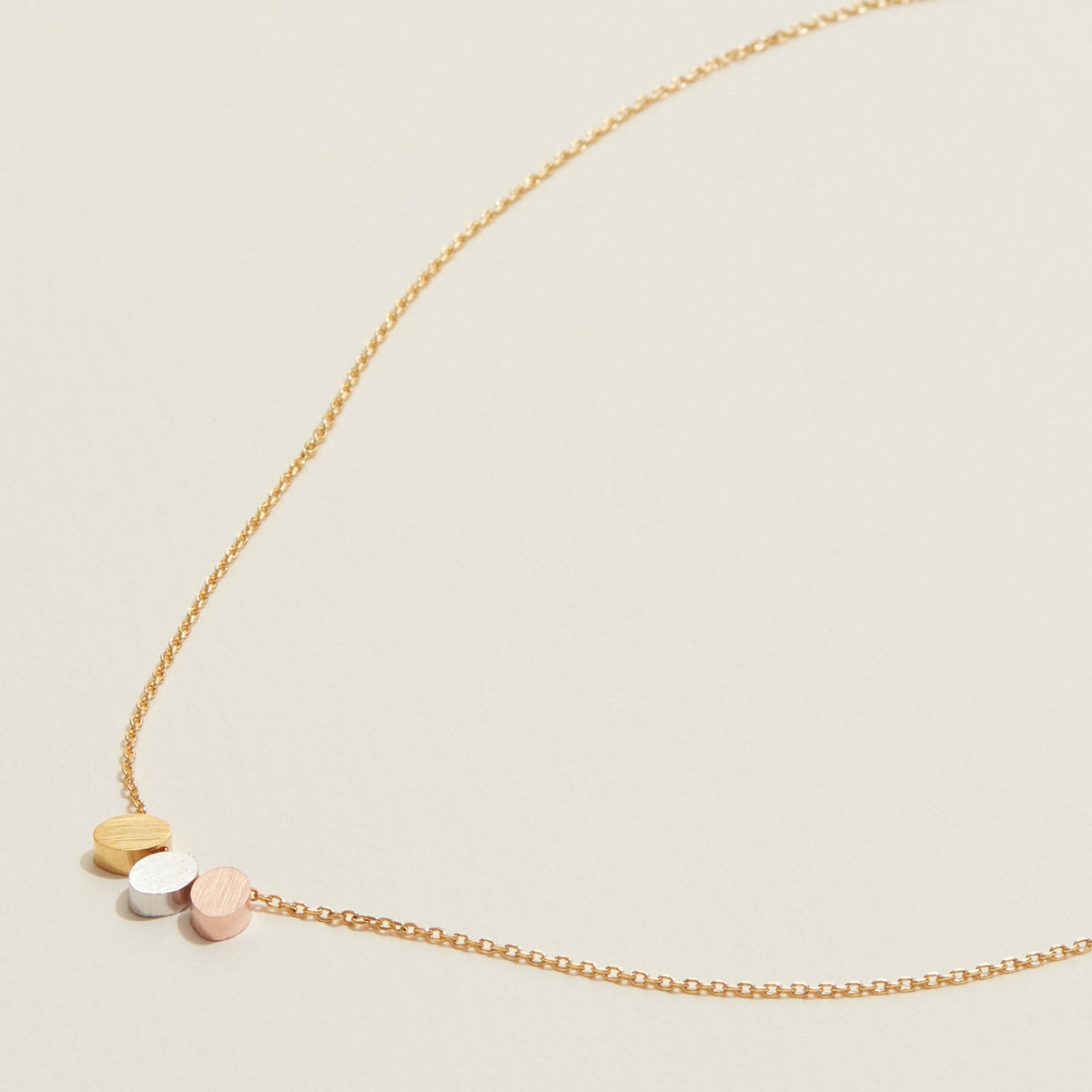 Gold Dipped Brushed Oval Block Necklace