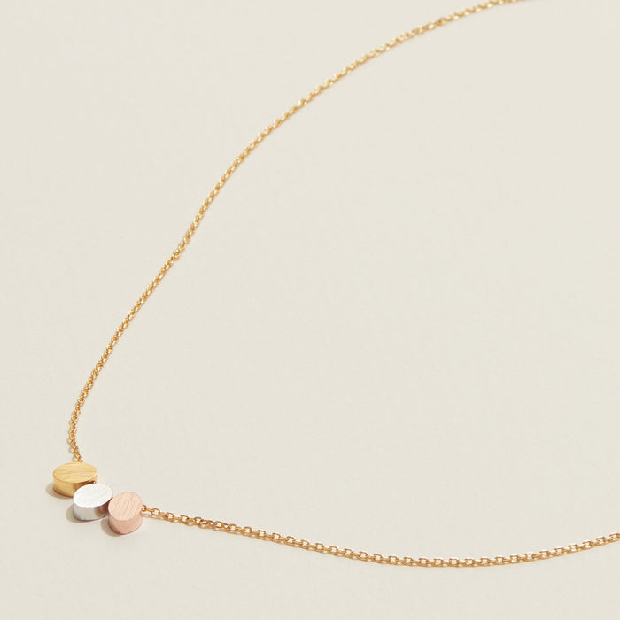 Gold Dipped Brushed Oval Block Necklace