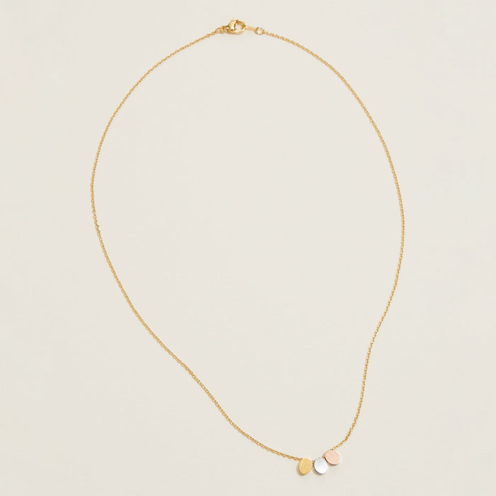 Gold Dipped Brushed Oval Block Necklace