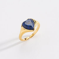 Heart Natural Stone Adjustable Ring