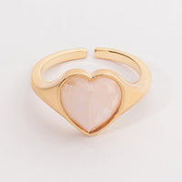 Heart Natural Stone Adjustable Ring