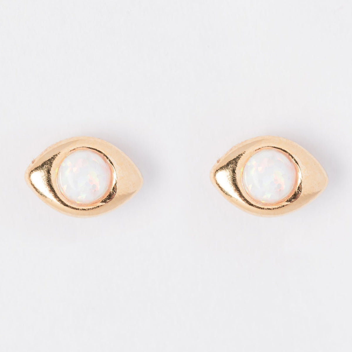 Opal Evil Eye 18K Gold Dipped Stud Earring