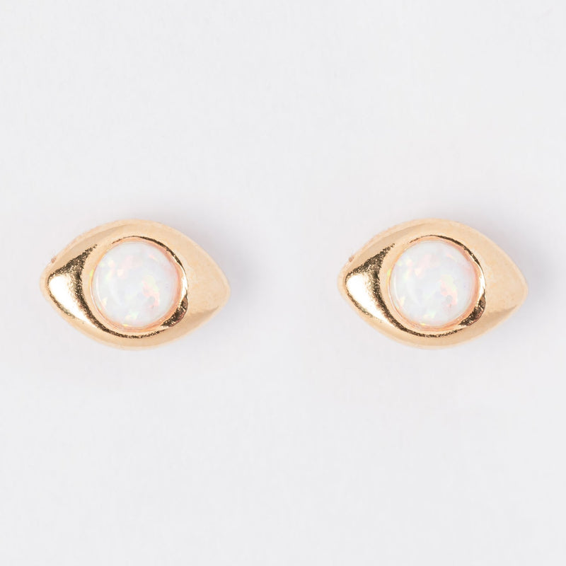 Opal Evil Eye 18K Gold Dipped Stud Earring