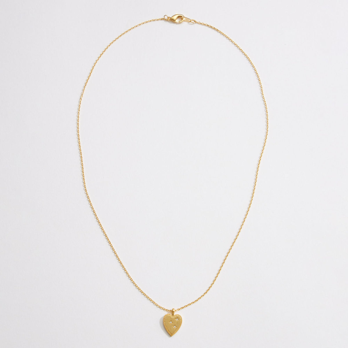 Gold Dipped CZ Heart Pendant Necklace