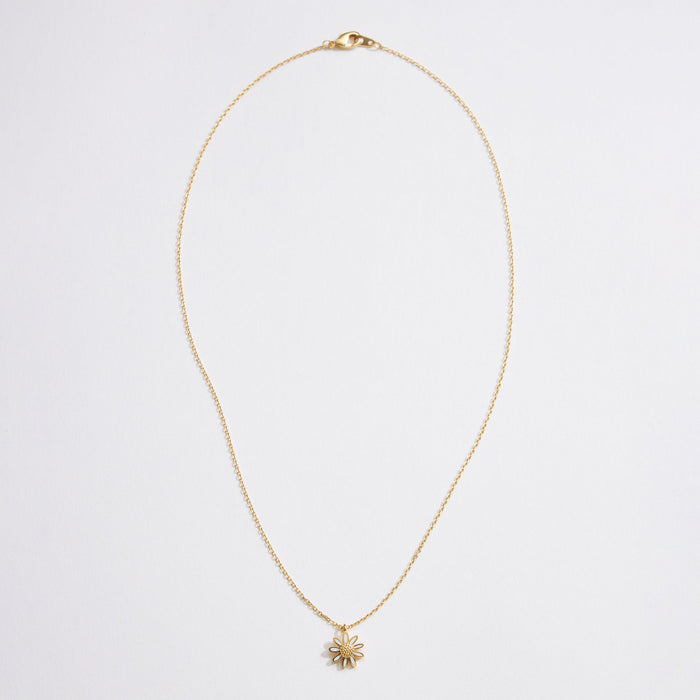 Gold Dipped Sunflower Pendant Necklace