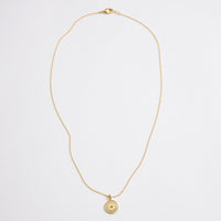 Gold Dipped Daisy Coin Pendant Necklace