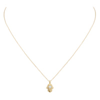 Gold Dipped Opal Hamsa Pendant Necklace