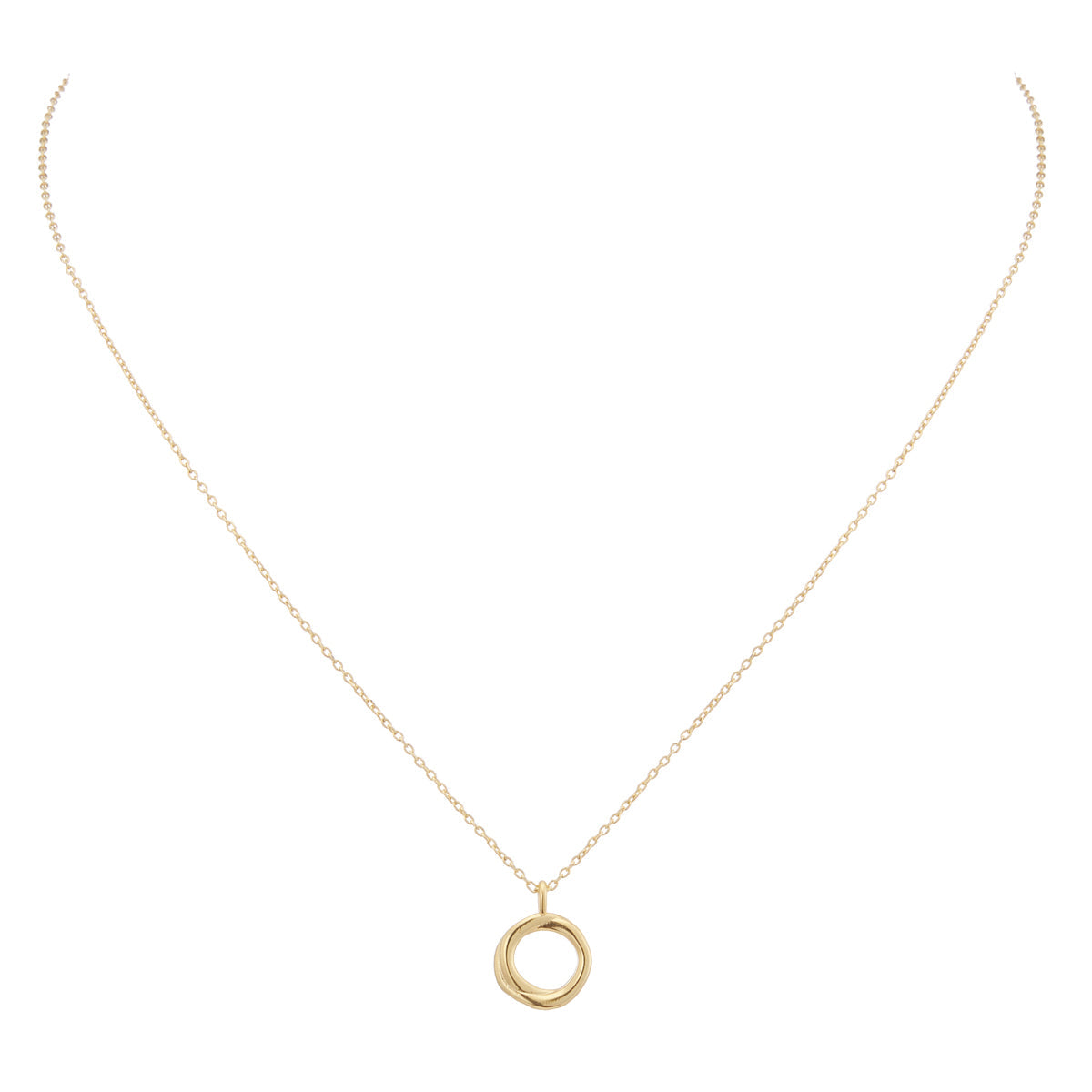 Gold Dipped Organic Circle Necklace