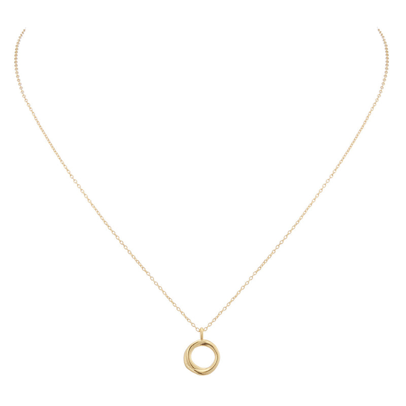 Gold Dipped Organic Circle Necklace