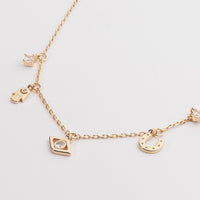 A Variety of Lucky Symbols 18K Gold Dipped Necklace