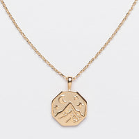 18K Gold Dipped Necklace with Mountain Pendant